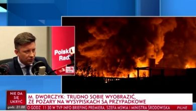 Na posiedzeniu rządu informacja ministra środowiska ws. pożarów wysypisk śmieci (fot.TVP Info)