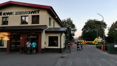 Wypadek w kopalni Piast Ziemowit w Lędzinach. Górnika przygniotły spadające skały (fot.www.112tychy.pl)