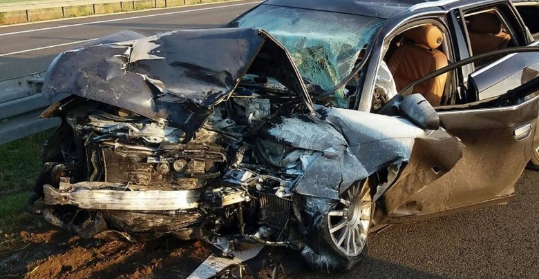 Czołowe zderzenie z tirem [ZDJĘCIA] Kierowca Audi jechał pod prąd, był pijany i miał zakaz prowadzenia pojazdu (fot.Policja Lubuska)