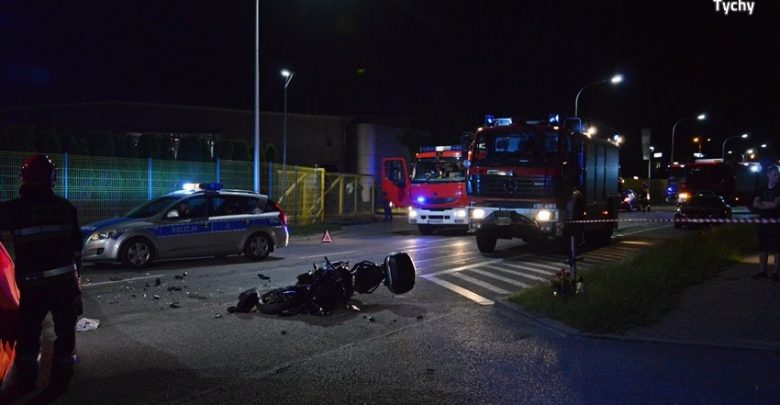 Śmiertelny wypadek motocyklisty w Tychach [ZDJĘCIA] (fot.KMP Tychy)