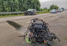 Tragiczny wypadek na A4. Kierowca jechał pod prąd [ZDJĘCIA] (fot.KWP Kraków)