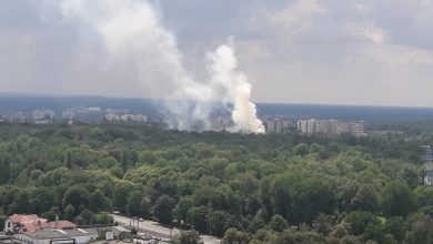 Pożar w Katowicach! Ogromny słup dymu w rejonie Parku Kościuszki (fot.Łukasz Kądziołka)