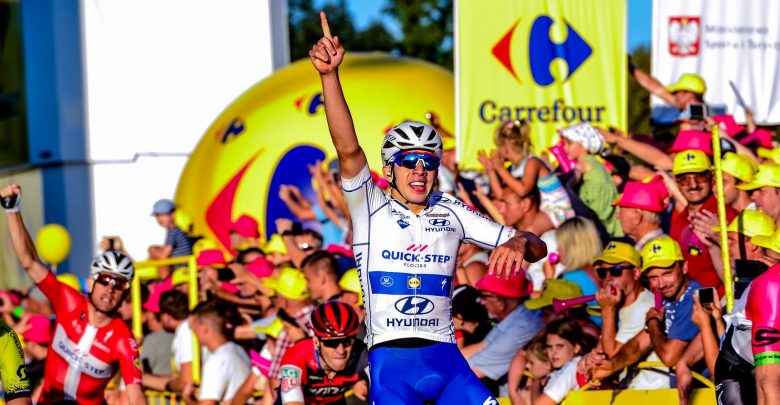 Alvaro Jose Hodeg z grupy Quick-Step Floors wygrał trzeci etap 75. Tour de Pologne ze Stadionu Śląskiego do Zabrza i został nowym liderem klasyfikacji generalnej (fot.TdP)