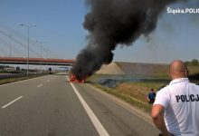 Dramatyczna akcja na autostradzie A4. Policjanci jadący nad zbiornik Pławniowice (fot.KWP Katowice)