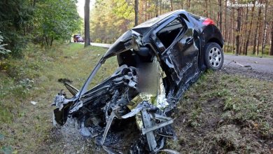 Śląskie: Tragiczny wypadek w Tworogu. Mężczyzna zginął podczas manewru wyprzedzania (fot.Śląska Policja)