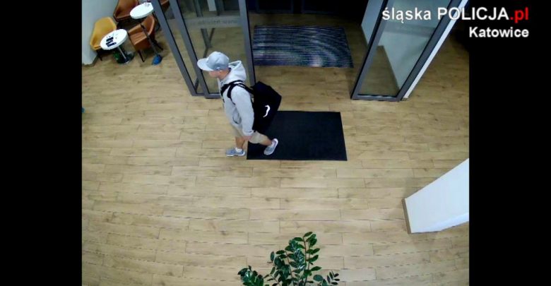 Katowice: wszedł do hotelu i ukradł telefon. Wszystko nagrały kamery [WIDEO,FOTO]