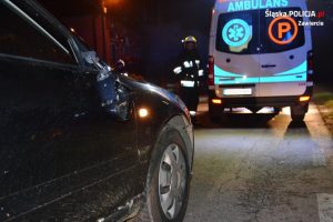 Tragiczny wypadek na DK78 w Zawierciu-Żerkowicach [FOTO] Nie żyje mężczyzna (fot. KMP Zawiercie)