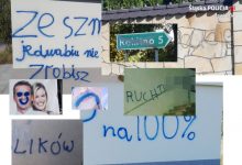 Szczekociny: grafficiarz nawoływał napisami do nienawiści. Zniszczyła nawet ogrodzenie przy kościele