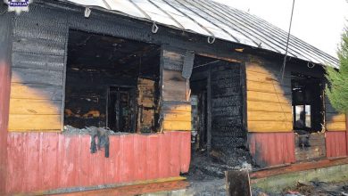 Pożar drewnianego domu. 56-latek spłonął żywcem (fot. Policja Lubelska)