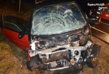 Groźny wypadek w Gołuchowicach [ZDJĘCIA] Pijany kierowca smarta zderzył się z tirem (fot. KMP Zawiercie)