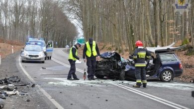 Czołowe zderzenie renault megane z passatem. Nie żyje 2-miesięczne dziecko (fot. KWP Gdańsk)