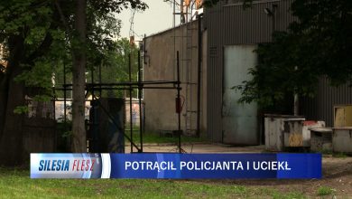 Policyjna obława w Katowicach. Poszukiwany kierowca seicento, który potrącił policjanta [WIDEO] (fot.mat.TVS)