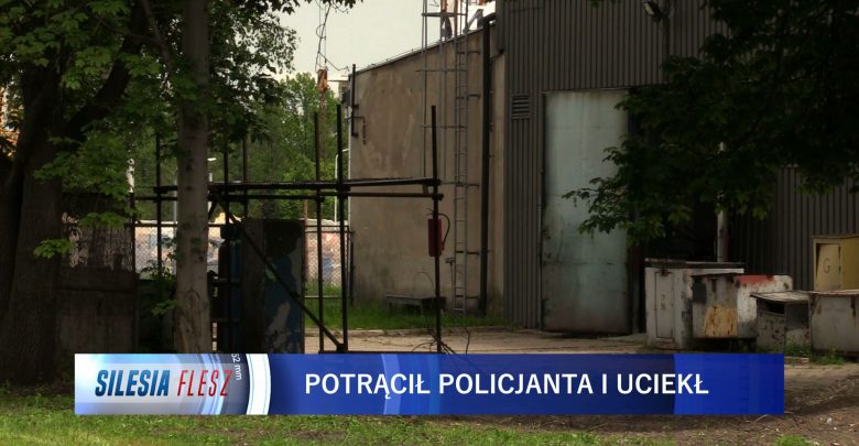 Policyjna obława w Katowicach. Poszukiwany kierowca seicento, który potrącił policjanta [WIDEO] (fot.mat.TVS)