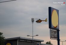 Wybuch gazu w Rybniku! Poparzoną młoda kobioetę zabrał helikopter LPR (fot. KMP Rybnik)