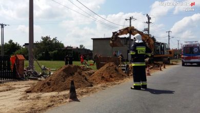 Tragedia w Jejkowicach! [FOTO] Mężczyzna uderzony łyżką koparki w głowę