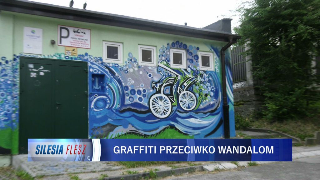 Wodne graffiti powstało na budynku jaworznickiej hydroforni. Miejska spółka Wodociągi Jaworzno postanowiła zlecić pracę grafficiarzom