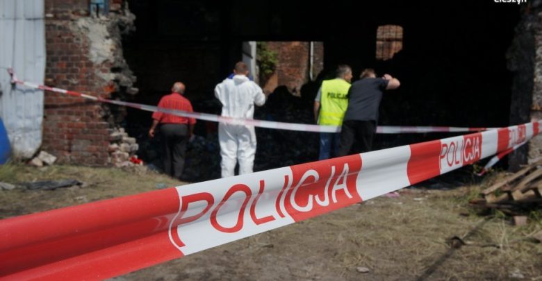 Śląskie: Pożar na terenie byłej cukrowni w Chybiu. Policja aresztowała cztery osoby (fot. KPP Cieszyn)