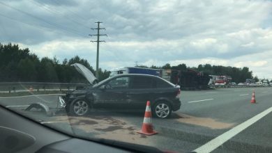 Autostrada A1 zablokowana! Ciężarówka z węglem wywróciła się w Knurowie! (fot.Paweł Jędrusik)