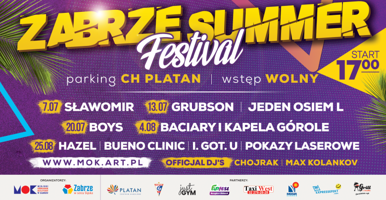 7 lipca rusza Zabrze Summer Festiwal! Na scenie Sławomir, GRUBSON i zespół BOYS!