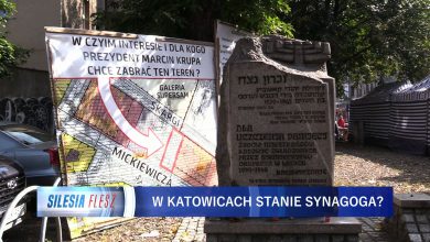 W centrum Katowic pojawiły się tablice informujące o tym, że miasto chce zlikwidować stragany na placu Synagogi. Ponad 100 lat temu stała tu synagoga, a właściciel chce ją wybudować na nowo