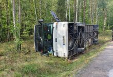 Wypadek autokaru. Dzieci jechały na szkolną wycieczkę. 12 osób trafiło do szpitala (fot.Policja Mazowiecka)