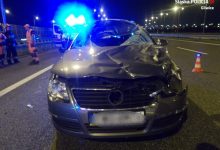 Wypadek, w którym zginął policjant miał miejsce w piątek, 13 września około godziny 23.00 na autostradzie A4 w Gliwicach (fot.KMP Gliwice)