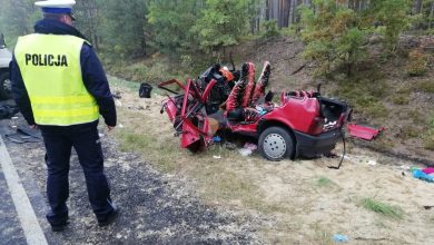 "Czołówka" citroena z fiatem. Cztery osoby nie żyją (fot.Policja Łódzka)