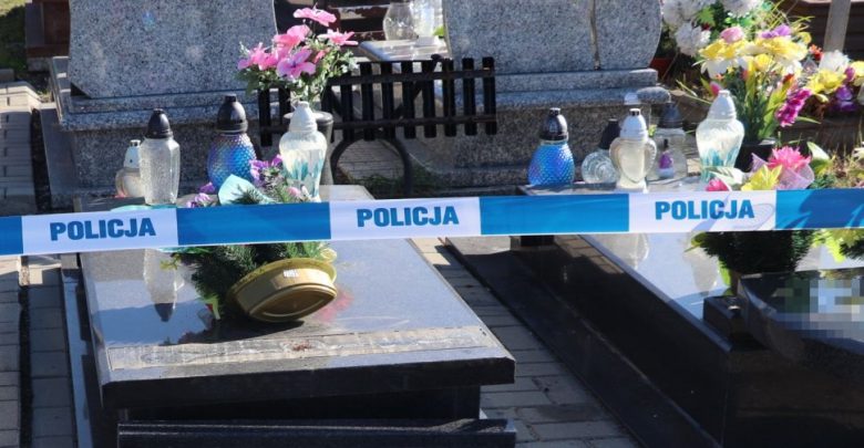 Bytom: Ktoś zdewastował cmentarz przy ul. Jordana. Policja szuka sprawcy i świadków (fot.Śląska Policja)
