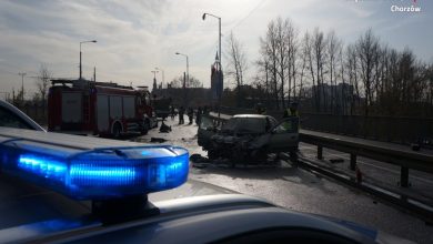 Wczorajszy wypadek na Katowickiej [ZDJĘCIA] Jak do niego doszło? (fot.Śląska Policja)