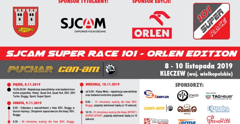 IX RUNDA SJCAM SUPER RACE 101! PUCHAR CAN-AM w KLECZEWIE od 8 do 10 listopada 2019. To będzie 101 minut na Cześć Odzyskania Niepodległości!