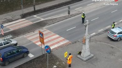 Trwają działania "Bezpieczny Pieszy". Śląscy policjanci pilnują bezpieczeństwa pieszych (fot. KMP w Rudzie Śląskiej)