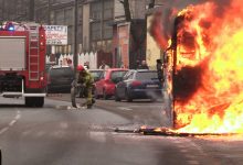 Groźny pożar autobusu w Mysłowicach! [WIDEO]