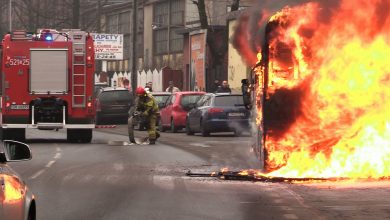 Groźny pożar autobusu w Mysłowicach! [WIDEO]