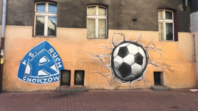 Ruch Chorzów w kosmosie i piłka rozwalająca familok. Niesamowite graffiti Ruchu w całym mieście! (fot.Ruch Chorzów)