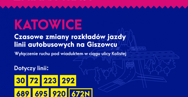 Katowice: Spore utrudnienia na Giszowcu! Duże zmiany w komunikacji autobusowej! (fot.ZTM)