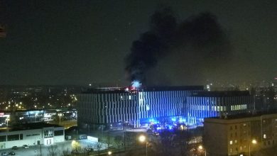 Ogromny pożar biurowca w Katowicach! Dym i ogień widać z daleka! (fot.katowice24.info)