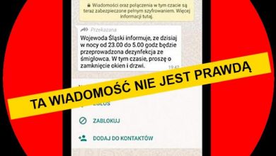 SMS: W nocy na Śląsku będzie dezynfekcja ze śmigłowca! Uważajcie! To FAKE NEWS!