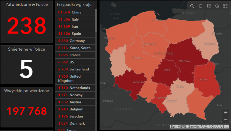 Gdzie jest koronawirus w Polsce? [MAPA, WOJEWÓDZTWA]