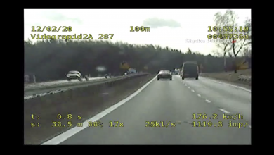 Zdjęcie z wideorejestratora policyjnego znajdującego się w nieoznakowanym radiowozie. [fot. Śląska Policja]