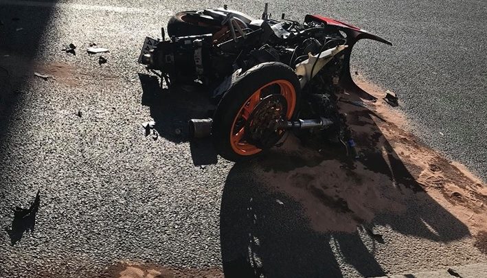 Tragiczny w skutkach wypadek motocyklisty miał miejsce w piątek, 10 kwietnia popołudniu. W Chorzowie, na ulicy Katowickiej zginął 33-letni motocyklista (fot.Marcel Żak)