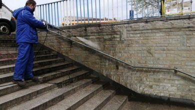 Trwa mycie przejść podziemnych w Bytomiu. Wszystko po to, by ograniczyć rozprzestrzenianie się koronawirusa (fot.UM Bytom)