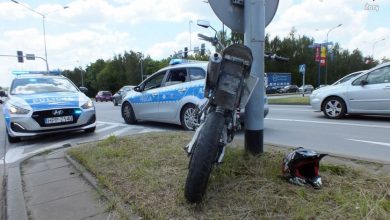 Pościg za motorowerzystą w Żorach. [fot. Sląska Policja, Żory]