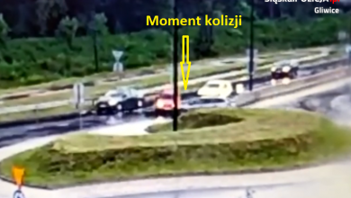 Walnął w auto na rondzie i uciekł. Szybka karma. Rondem jechał policjant