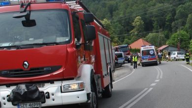 Śląskie: Tragiczny wypadek w Kocierzu Moszczanickim. Nie żyje motocyklista i pasażerka, która z nim podróżowała (fot.Śląska Policja)