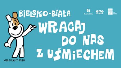 Reksio zachęca do pobytu w Bielsku-Białej. Fot. UM w Bielsku-Białej