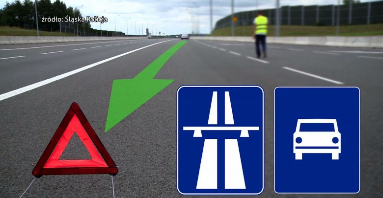 Podstawowe zasady zachowania na autostradzie w razie awarii, kolizji lub wypadku. Film śląskiej policji [WIDEO] (fot.mat.TVS)