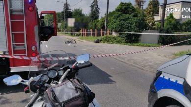 Śląskie: Śmiertelny wypadek rowerzysty! Motocyklista był pijany, po narkotykach i bez prawka (fot.KWP Katowice)