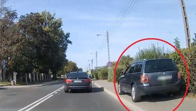 Wykorzystał chodnik do wyprzedzania [WIDEO] Skrajna głupota kierowcy passata (fot.policja.pl)