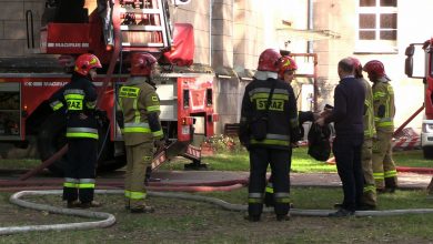 Pożar szkoły przy klasztorze w Lublińcu: Ogień opanowany, straty są ogromne