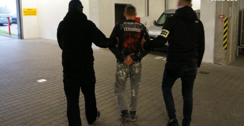 Napad z bronią ręku w Bielsko-Białej. 33-latek aresztowany (fot.Śląska Policja)